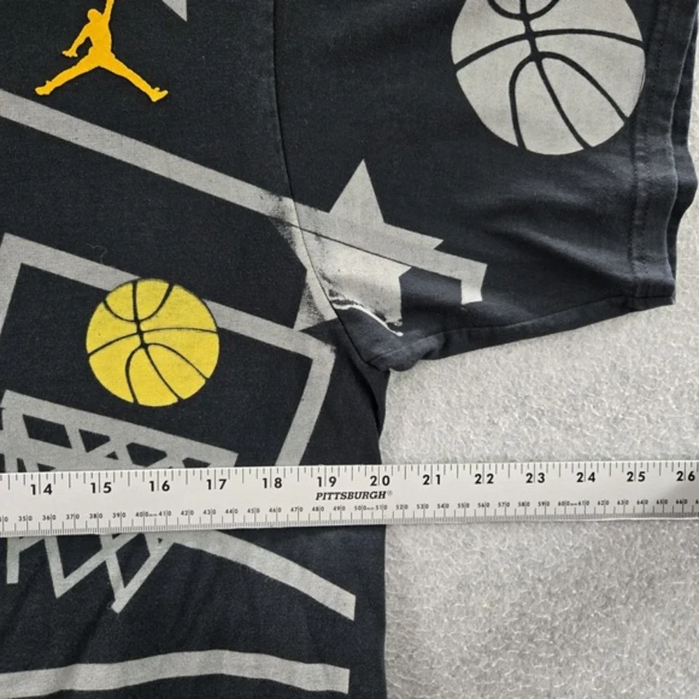 VINTAGE PaddeJordan Men‎ Shirt L Black Y2K Graphic Basketball Be Like Mike Logo